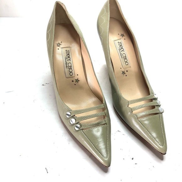 Jimmy Choo Shoes - Jimmy choo boutique green leather heels sz 37.5